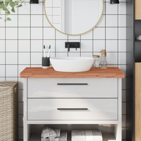 Bordplade til badeværelse 100 × 50 × 4 cm - massivt bøgetræ, lakeret