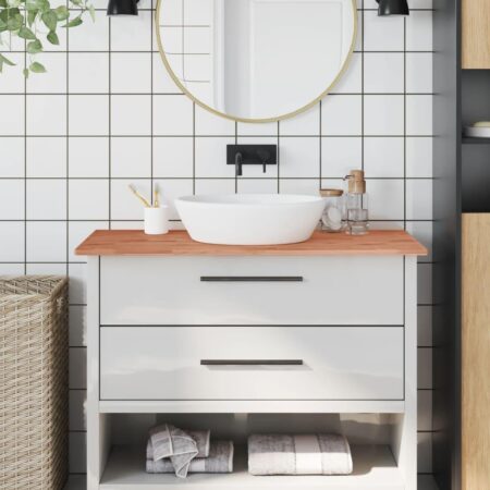 Bordplade til badeværelse 100×60×1,5 cm - massivt bøgetræ, lakeret
