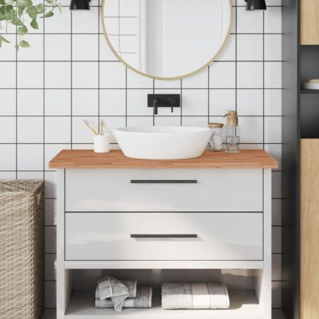 Bordplade til badeværelse 100×60×2,5 cm - massivt bøgetræ