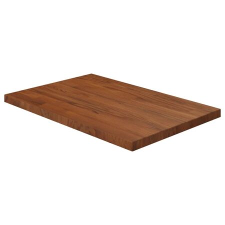 Bordplade til badeværelse i massivt egetræ 60 x 40 x 2,5 cm mørkebrun