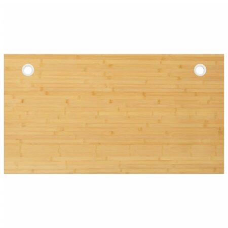 Bordplade til skrivebord 100 × 60 × 4 cm - bambus med 2 kabelhuller