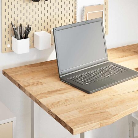 Bordplade til skrivebord 100×80×2,5 cm - massivt egetræ, ubehandlet, rektangulær