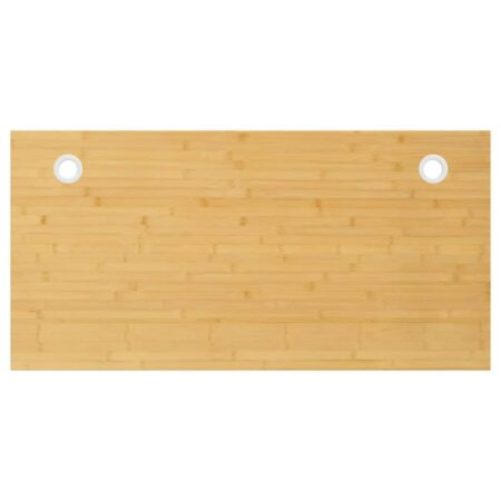 Bordplade til skrivebord 80×40×4 cm - bambus med 2 kabelhuller