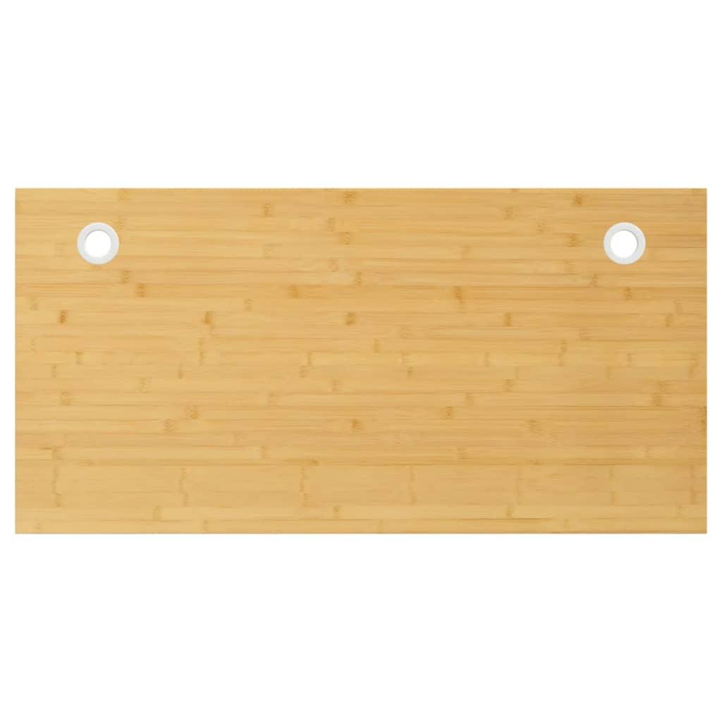 Bordplade til skrivebord 80×40×4 cm - bambus med 2 kabelhuller Bordplade til skrivebord 80×40×4 cm - bambus med 2 kabelhuller