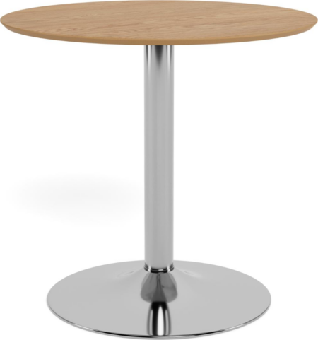 Café-/barbord Signature Tavira Ø80 x H74 cm askefinér bordplade, kromstel, natur/krom