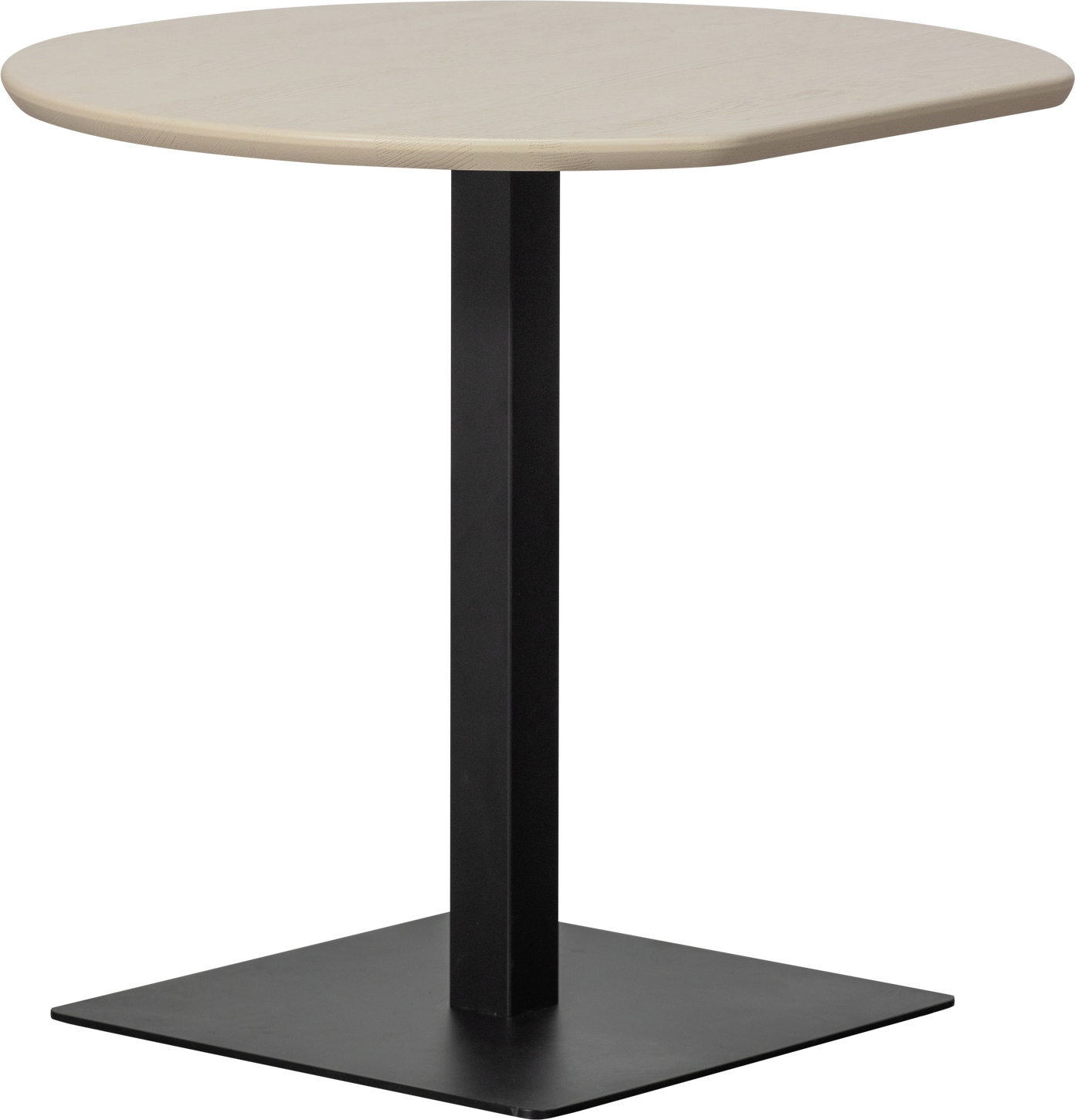 Cafébord WOOOD Tablo | Egetræ bordplade grå lak, sort pulverlakeret metalstel, H74 cm, bordplade 79x73 cm, FSC Mix Cafébord WOOOD Tablo | Egetræ bordplade grå lak, sort pulverlakeret metalstel, H74 cm, bordplade 79x73 cm, FSC Mix