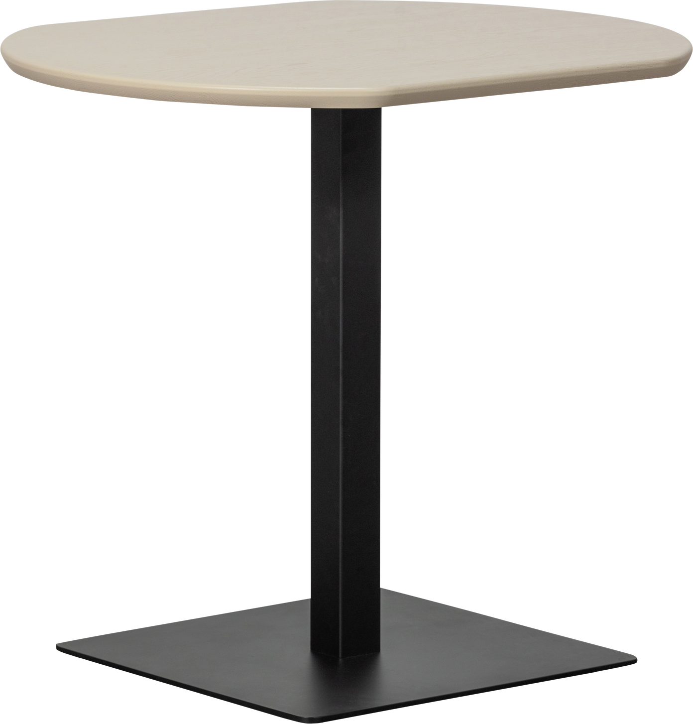Cafébord WOOOD Tablo - mellemstykke til Bistro, bordplade i FSC Mix-eg med grå lak, sort pulverlakeret metalstel, 67x79x74 cm Cafébord WOOOD Tablo - mellemstykke til Bistro, bordplade i FSC Mix-eg med grå lak, sort pulverlakeret metalstel, 67x79x74 cm
