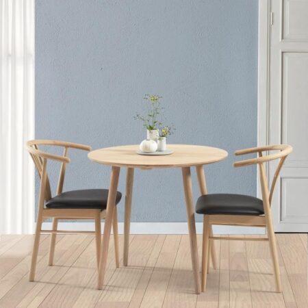 DT 100 - Rundt spisebord i massiv eg, diameter 70 cm. Olieret