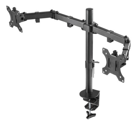 Deltaco Gaming GAM-040 dobbelt skærmholder til skrivebord - op til 32", sort