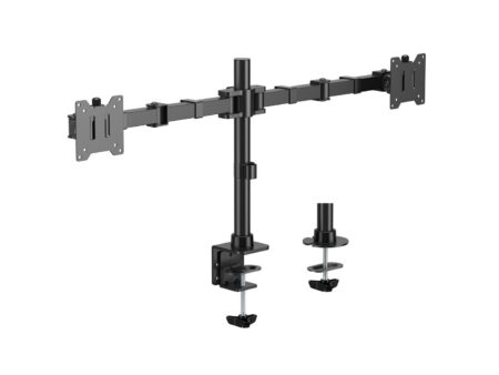 EQUIP Heavy-Duty dobbelt skærmarm til skrivebord 17-35" sort