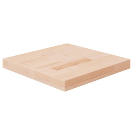Firkantet bordplade 40×40×4 cm - ubehandlet massivt egetræ