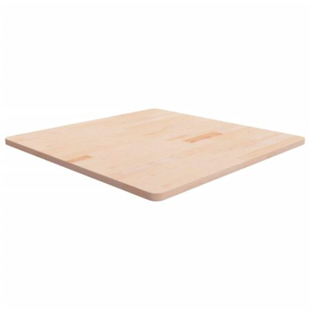 Firkantet bordplade 90 × 90 × 2,5 cm - ubehandlet massivt egetræ