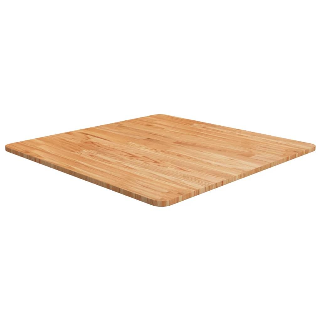 Firkantet bordplade i massivt eg 70×70×1,5 cm - lysebrun, lakeret Firkantet bordplade i massivt eg 70×70×1,5 cm - lysebrun, lakeret