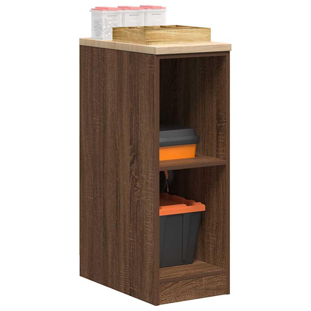 Garageopbevaringsskab brun eg 30×51×85 cm - bordplade i massivt fyrretræ Garageopbevaringsskab brun eg 30×51×85 cm - bordplade i massivt fyrretræ