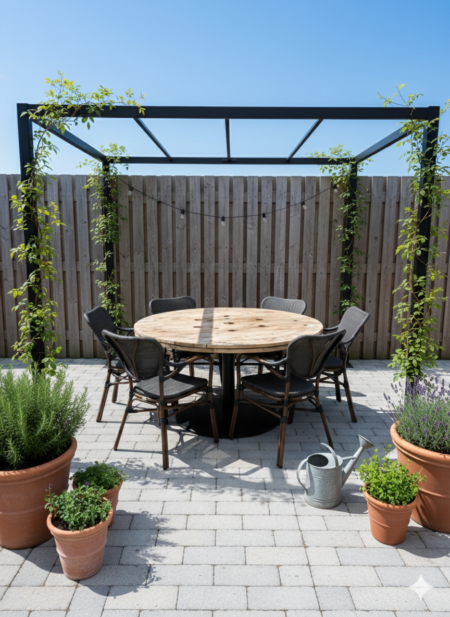 Havebord af Kabeltromle | Centerstel | Ø160-165 / Udendørs Olie