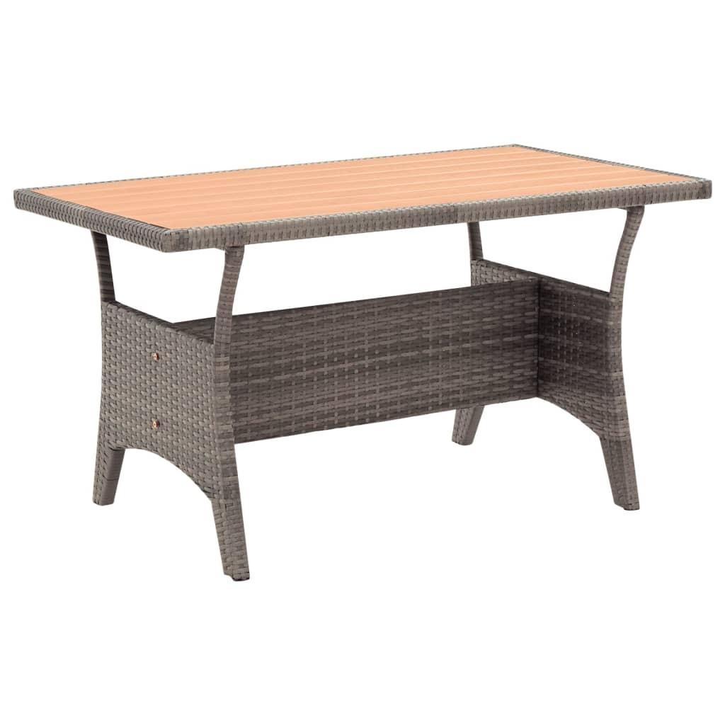 Havebord i polyrattan 120 × 70 × 66 cm - grå Havebord i polyrattan 120 × 70 × 66 cm - grå