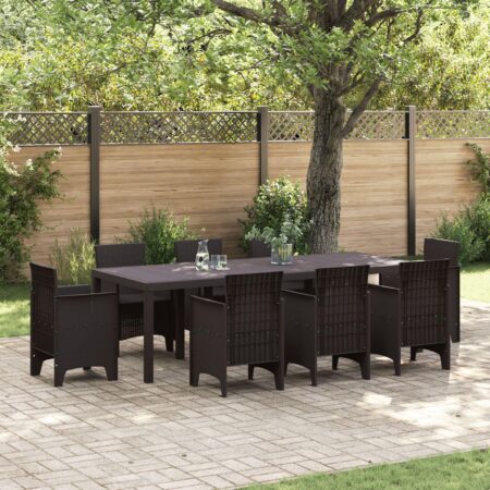 Havebord i polyrattan 250 x 100 x 73 cm - brun