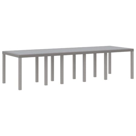 Havebord i polyrattan 300 x 100 x 73 cm lysegrå