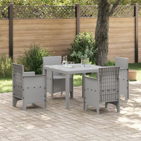 Havebord lysegrå 100 x 100 x 73 cm i polyrattan