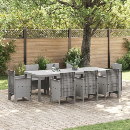 Havebord lysegrå 250 x 100 x 73 cm i polyrattan