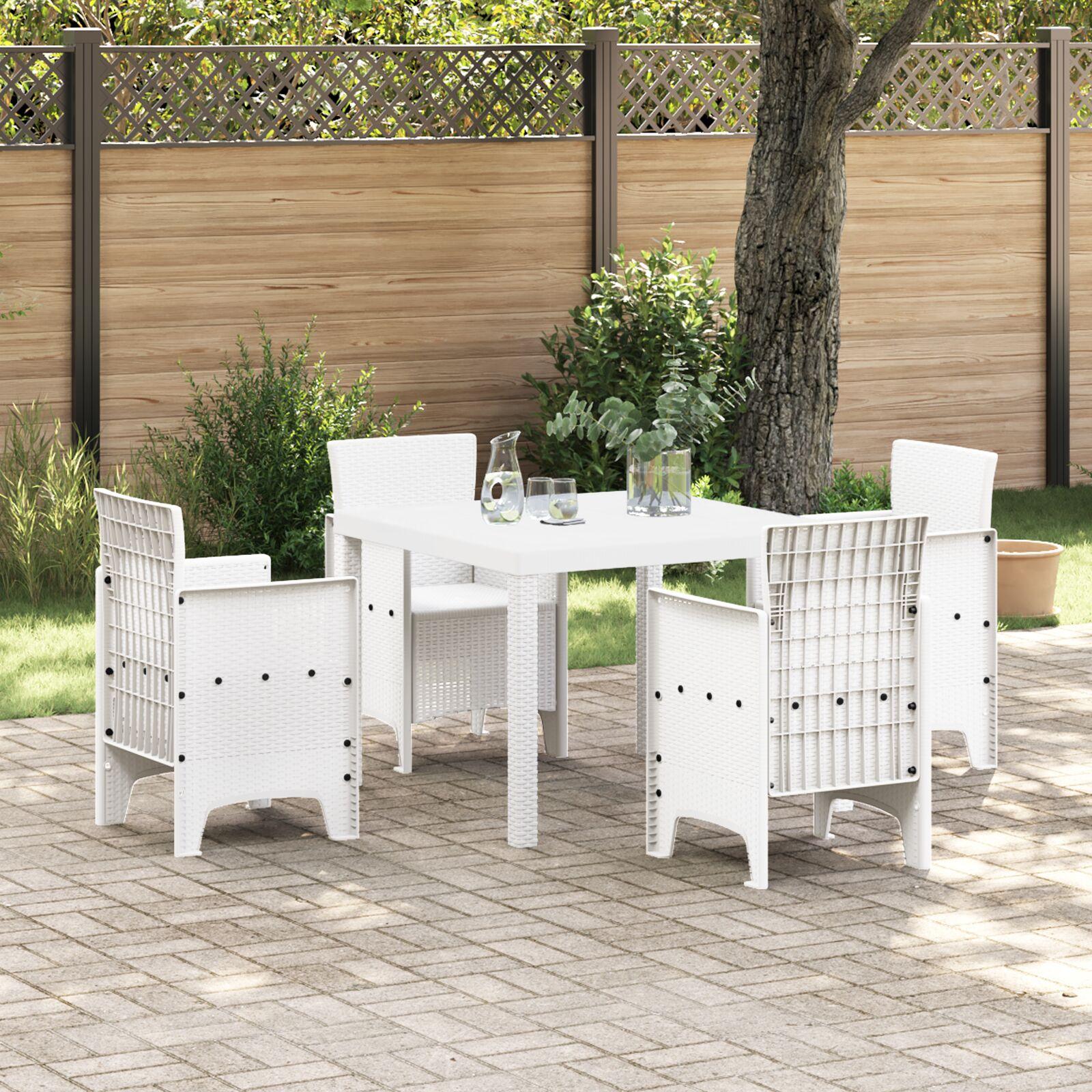 Havemøbel bord i hvid polyrattan 100 x 100 x 73 cm Havemøbel bord i hvid polyrattan 100 x 100 x 73 cm