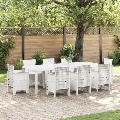 Havemøbel bord i polyrattan 250 x 100 x 73 cm - hvid