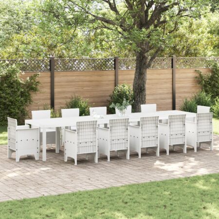 Havemøbel bord i polyrattan 400 x 100 x 73 cm - hvid