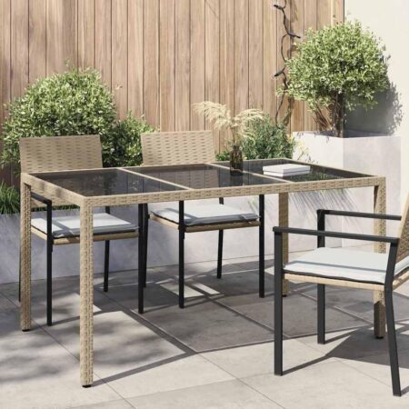 Havemøbel havebord i polyrattan beige 150 x 90 x 75 cm