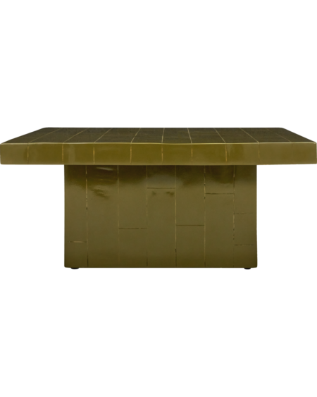 House Doctor - Sofabord Brick i Mangotræ - Grøn Højglans 100x100 cm