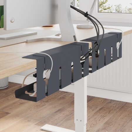 Kabelbakke til under skrivebord 2 stk. antracit 43 x 10 x 15 cm