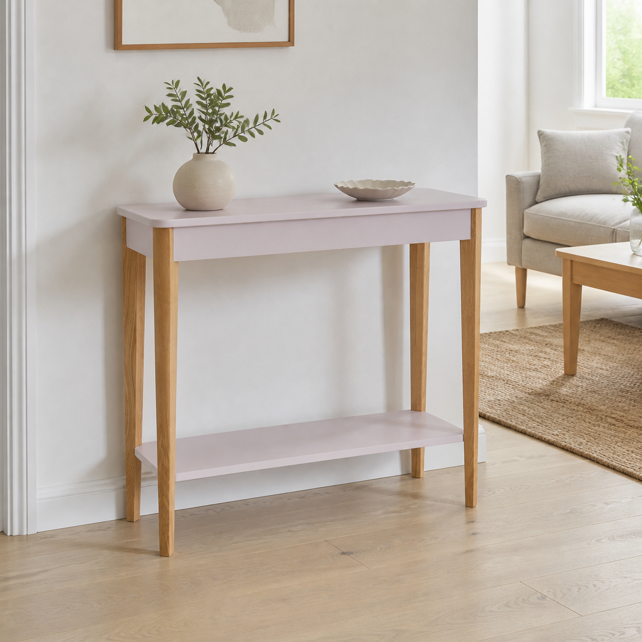 Konsolbord med smal bordplade, rosa Konsolbord med smal bordplade, rosa