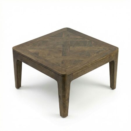 Kvadratisk sofabord i massivt mangotræ - 60 x 60 cm - Valnød finish