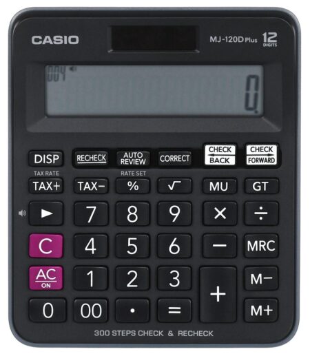 Lommeregner Casio MJ-120D Plus skrivebord, sort - 12-cifret