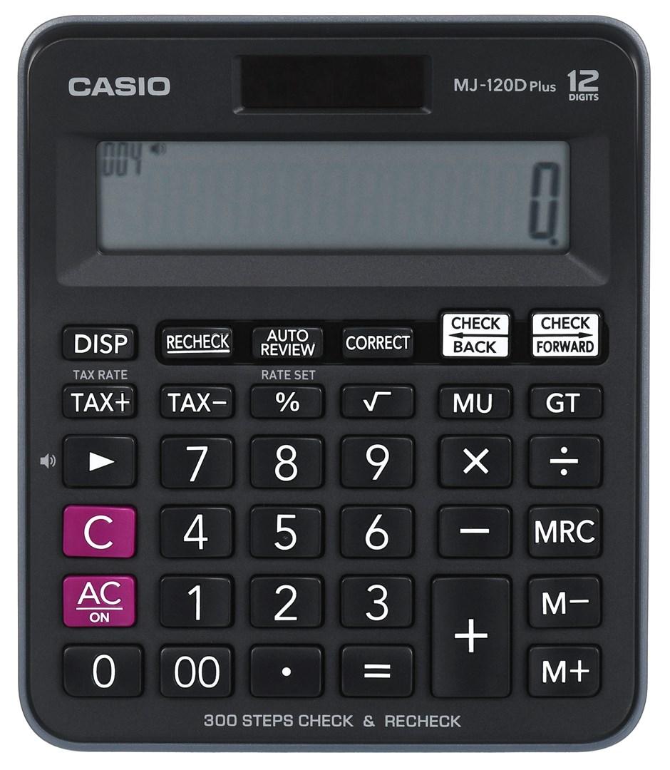 Lommeregner Casio MJ-120D Plus skrivebord, sort - 12-cifret Lommeregner Casio MJ-120D Plus skrivebord, sort - 12-cifret