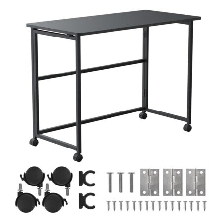 Maclean MC-1250 foldebord/skrivebord - sort, mobil, 100 × 50 cm, max 50 kg