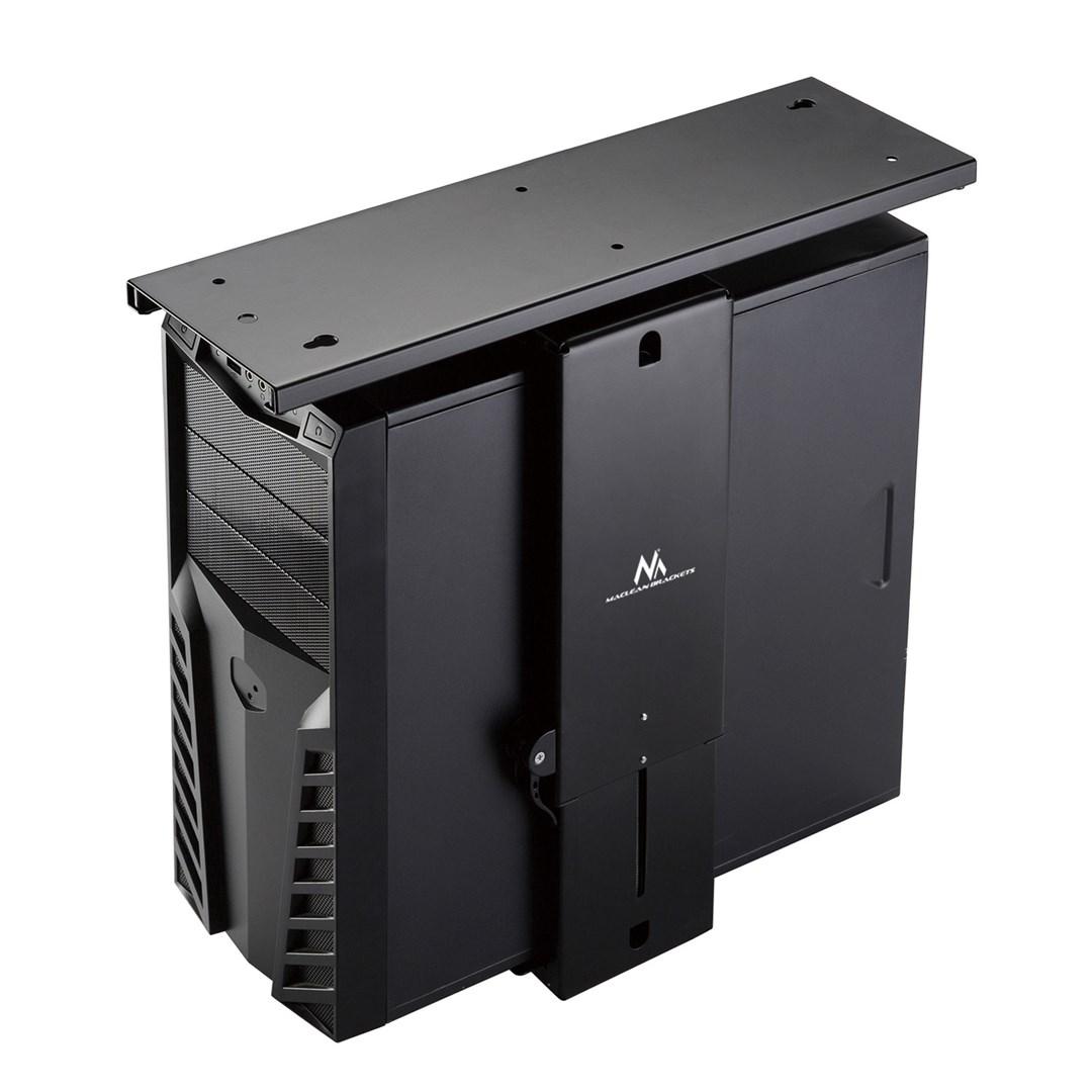 Maclean MC-885 justerbar computerholder til under skrivebord 10 kg - sort Maclean MC-885 justerbar computerholder til under skrivebord 10 kg - sort