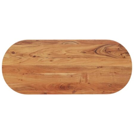 Oval bordplade 120 × 50 × 3,8 cm i massivt akacietræ - ubehandlet