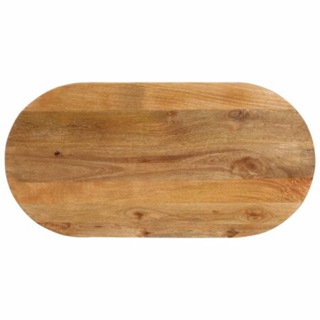 Oval bordplade 120×50×2,5 cm i massivt mangotræ - egetræsfinish