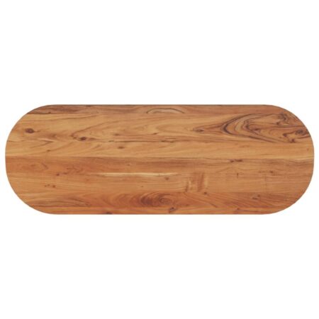 Oval bordplade 140 × 50 × 3,8 cm i massivt akacietræ - ubehandlet