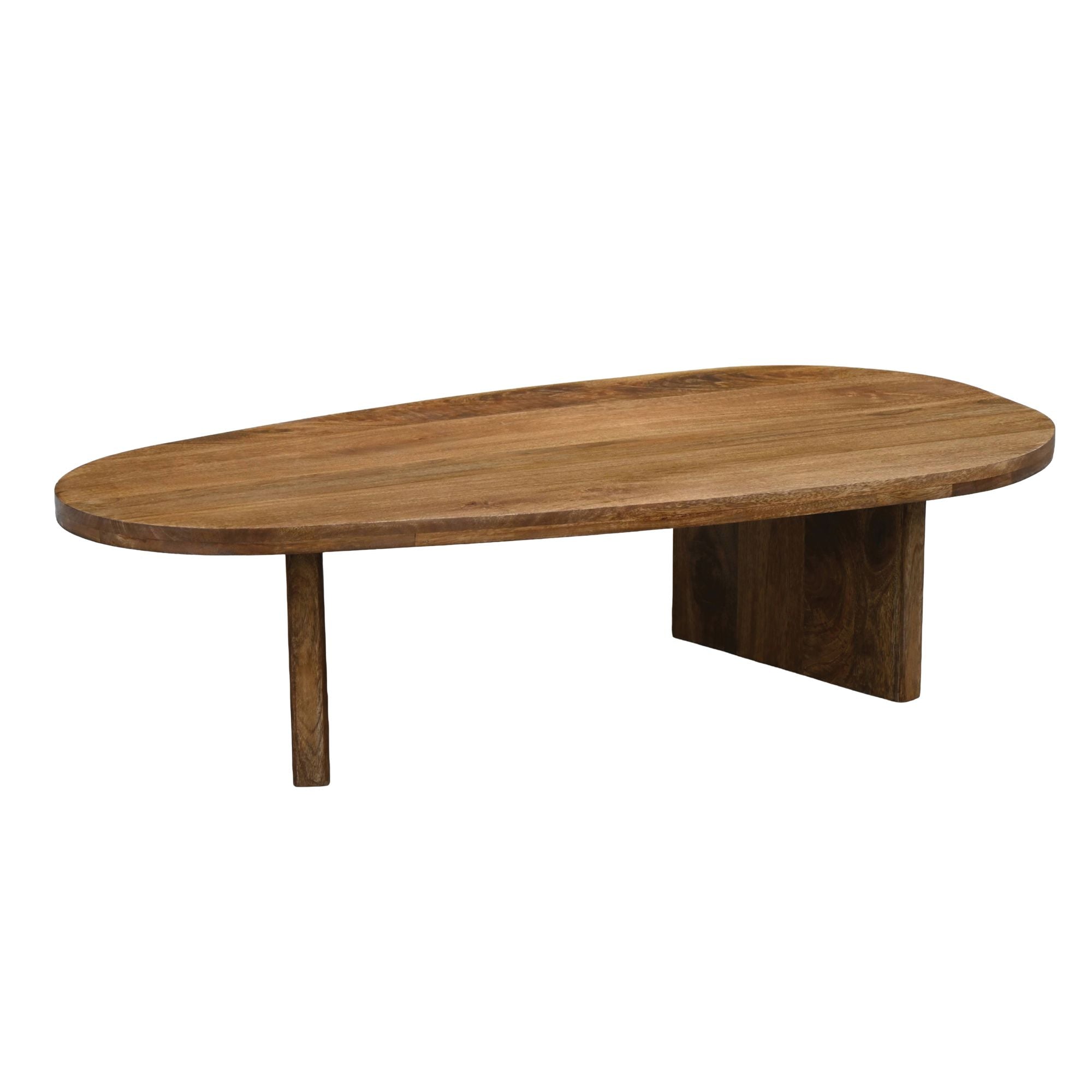 Ovalt Sofabord 120 cm i Massivt Mangotræ - Håndlavet Designbord med Afrundede Former Ovalt Sofabord 120 cm i Massivt Mangotræ - Håndlavet Designbord med Afrundede Former