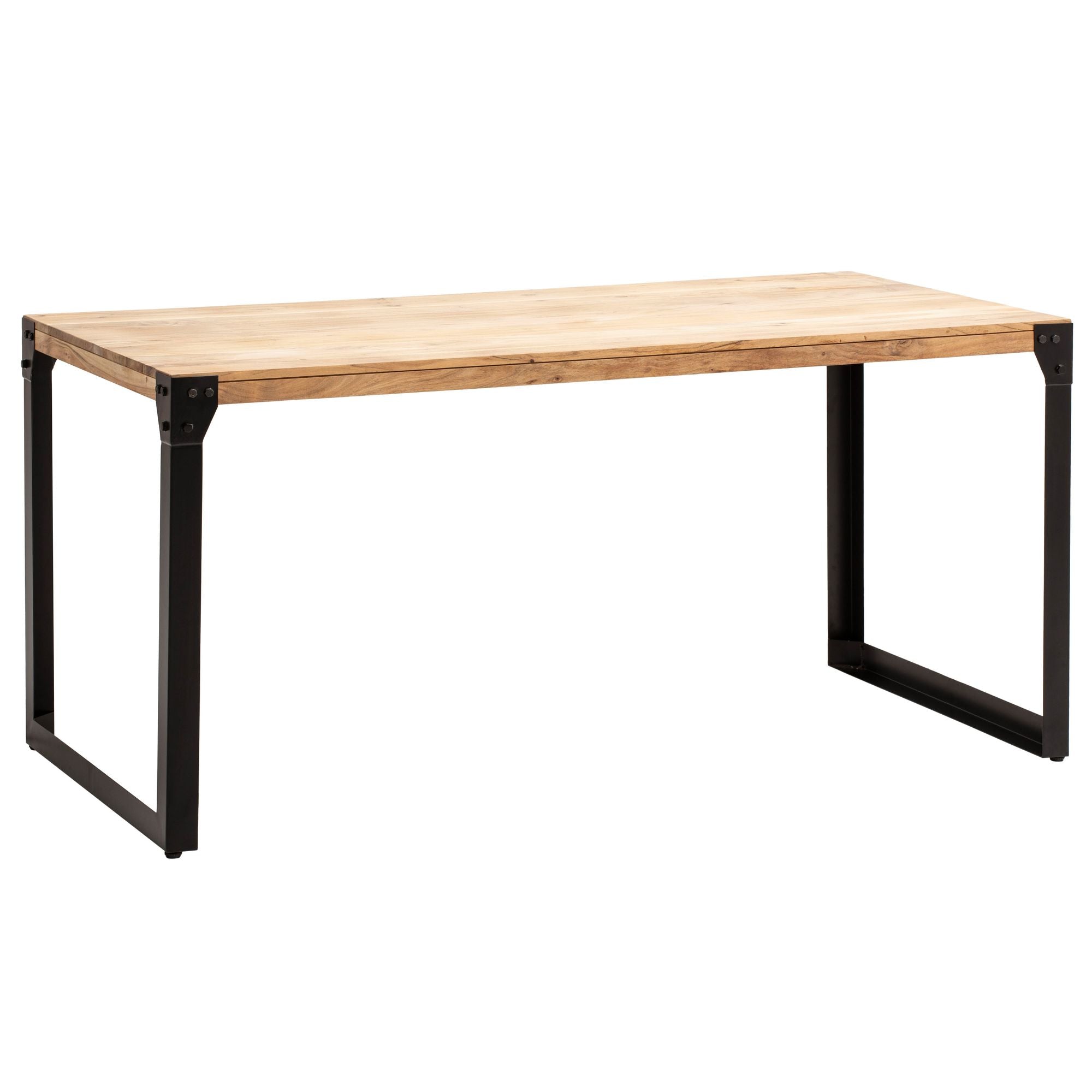 Rektangulært Spisebord 180x90 cm i Massivt Akacietræ med Metalben - Industrielt Design Rektangulært Spisebord 180x90 cm i Massivt Akacietræ med Metalben - Industrielt Design