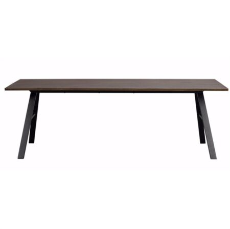Rowico Home Brigham Brunt Plankebord m. Sorte Ben inkl. Tillægsplader 220 cm x 75 cm x 90 cm | Møbelsalg.dk