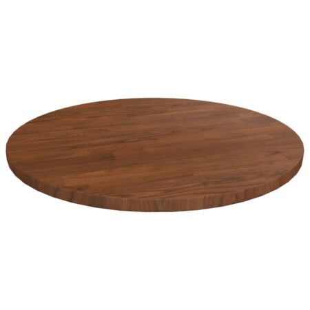 Rund bordplade Ø40 x 1,5 cm - massivt egetræ, mørkebrun