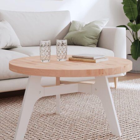 Rund bordplade Ø80 x 4 cm i massivt bøgetræ - ubehandlet