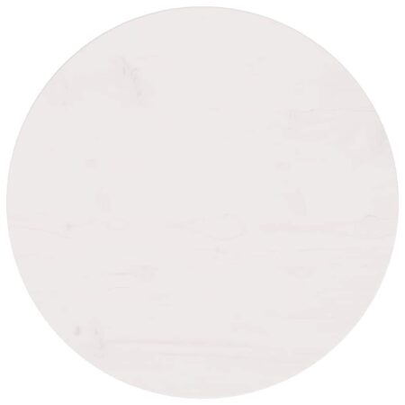 Rund bordplade i massivt fyrretræ - hvid Ø50 × 2,5 cm