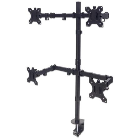 Skærmholder skrivebord - Manhattan Quad til 4 skærme, 10-27", sort