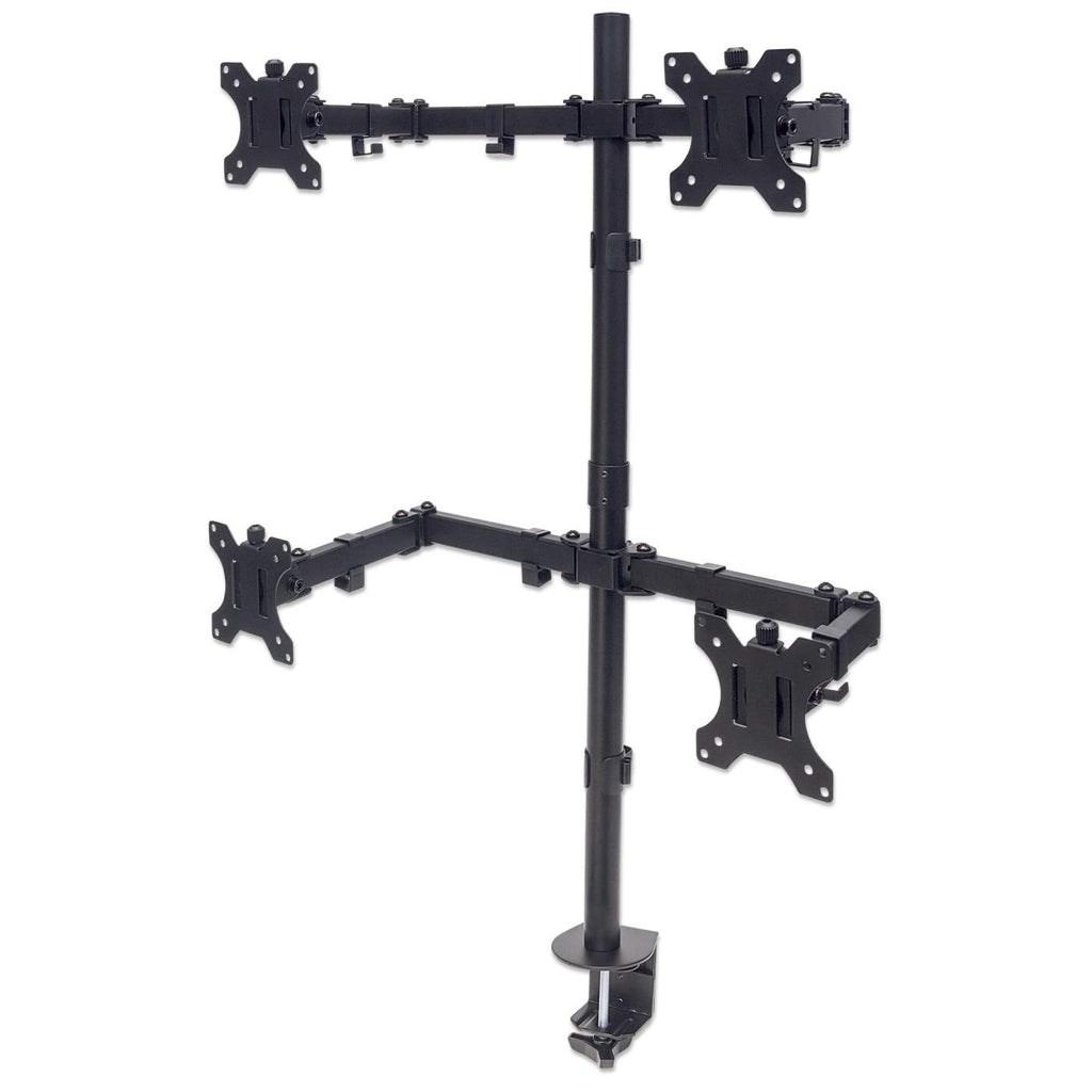 Skærmholder skrivebord - Manhattan Quad til 4 skærme, 10-27", sort Skærmholder skrivebord - Manhattan Quad til 4 skærme, 10-27", sort