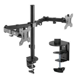 Skærmholder til skrivebord - Maclean MC-884, sort, 17-32", dobbelt