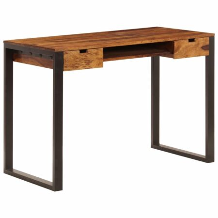 Skrivebord i massivt akacietræ med stålben - 110 × 55 × 78 cm