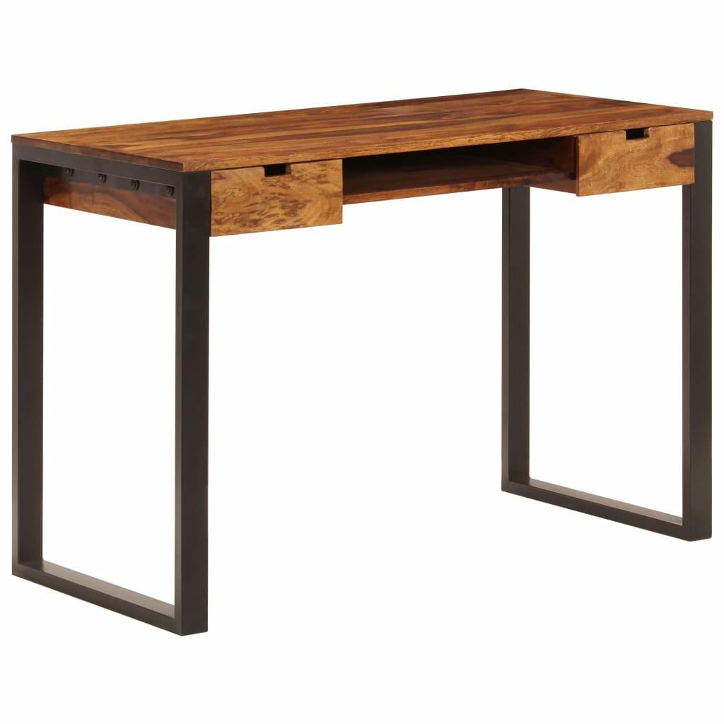 Skrivebord i massivt akacietræ med stålben - 110 × 55 × 78 cm Skrivebord i massivt akacietræ med stålben - 110 × 55 × 78 cm